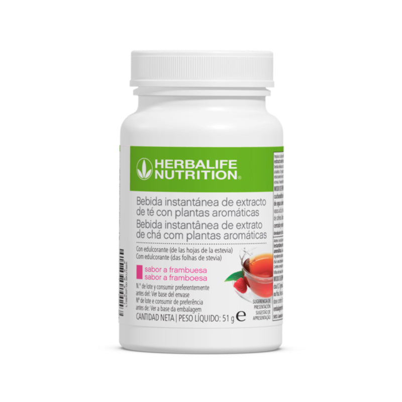 Bebida instantânea de extrato de chá com plantas aromáticas - nova fórmula de framboesa 51 g